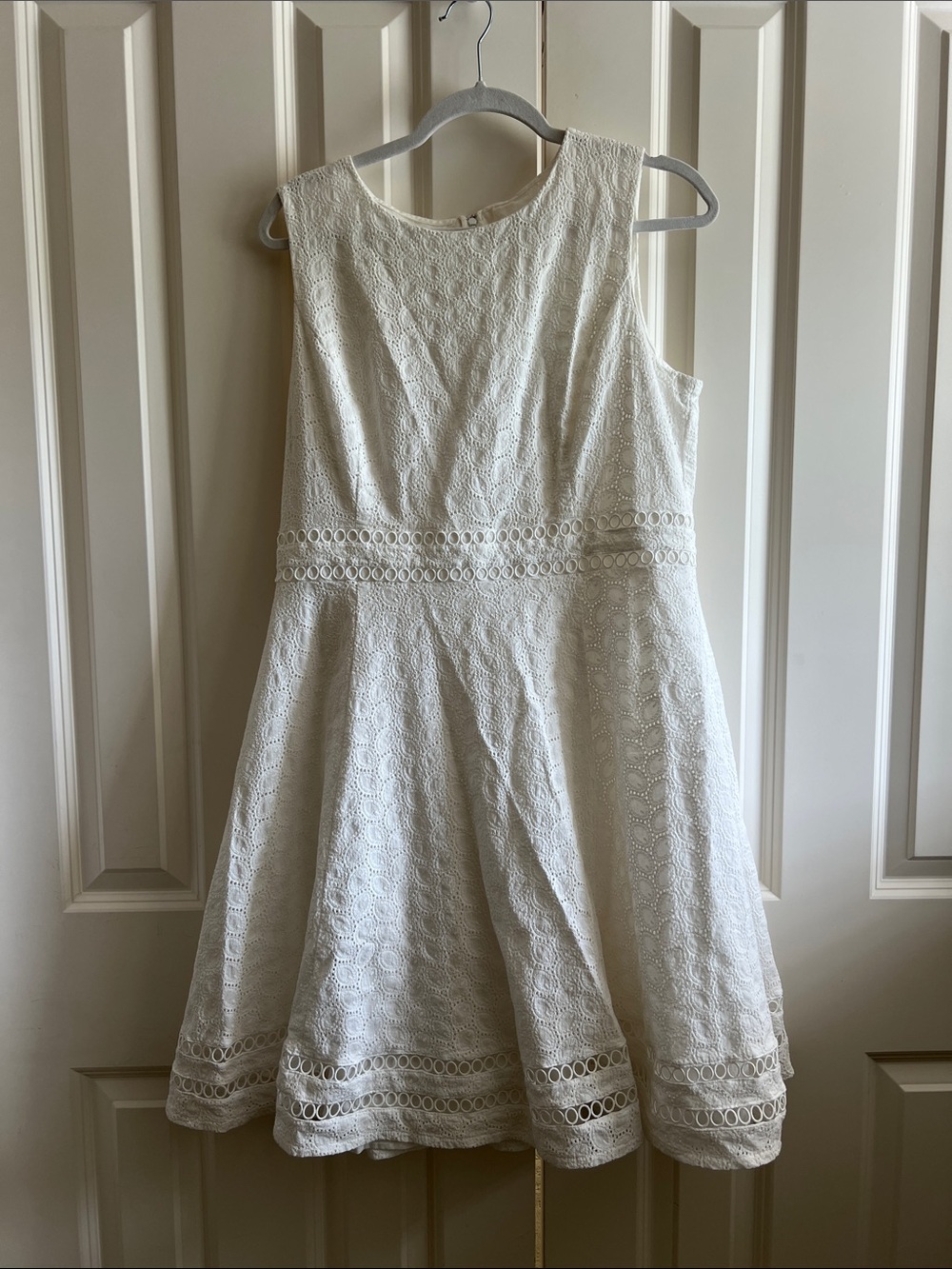 Calvin Klein White Lace Fit & Flare Dress Size 14 EUC